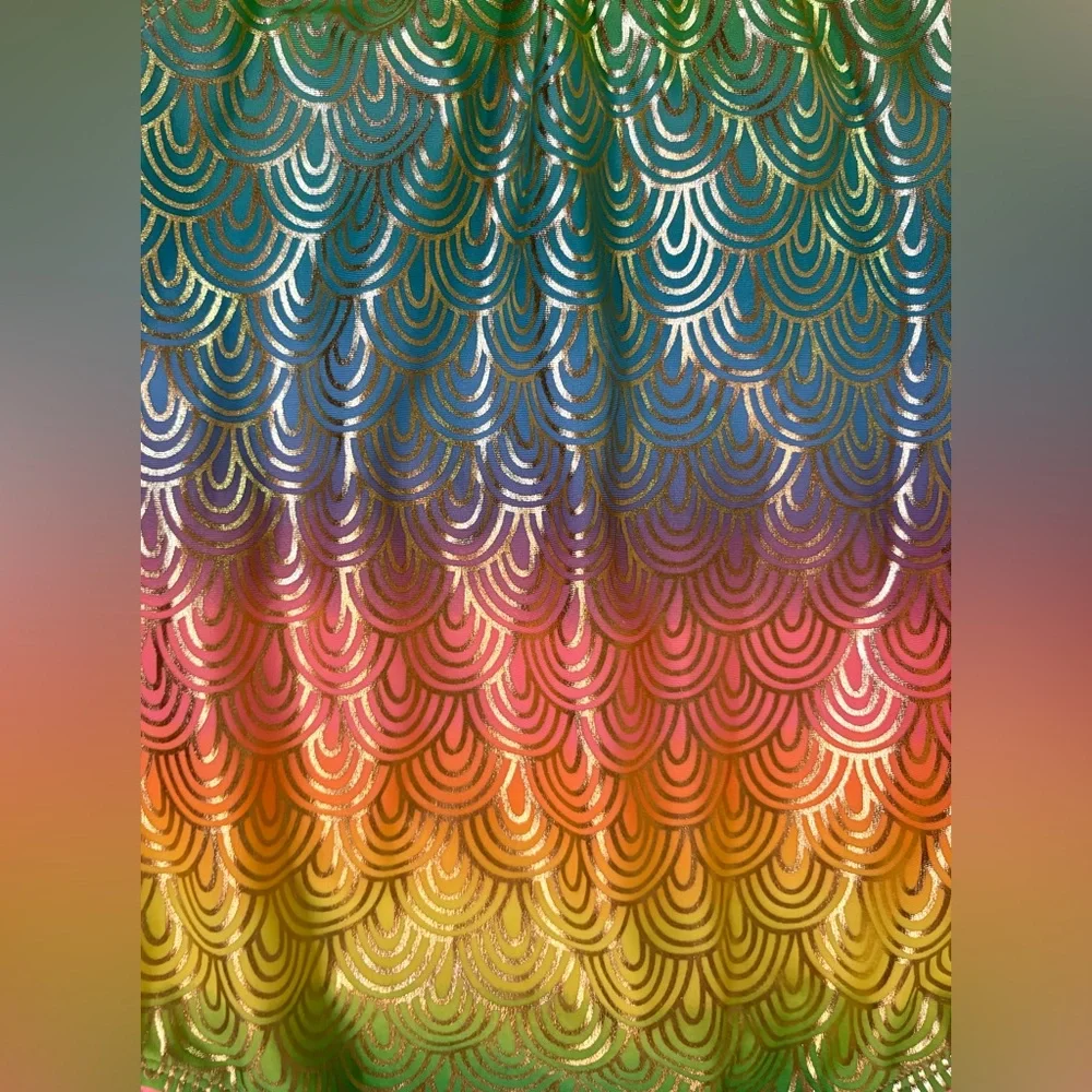 Like New! Cat & Jack, Shimmery Rainbow Ombré Swimsuit, Girl’s Size 10/12